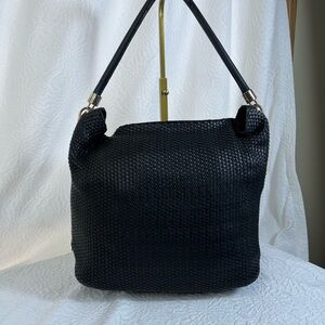 Cole Haan Black Woven Hobo Bag